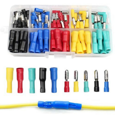 100PCS Crimp Connectors,Bullet Connectors 12v Multi Sizes,Wire ...