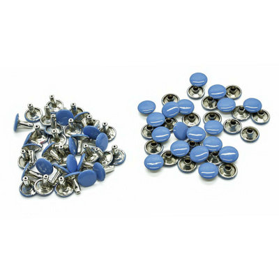 100pcs Dark Blue Double Cap Tubular Rivets for DIY Crafts, Sewing, 10mm