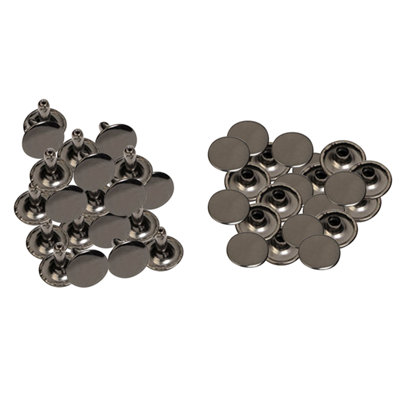 100pcs Gunmetal Black Double Cap Tubular Rivets for DIY Crafts, Sewing, 10mm