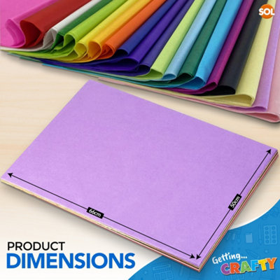100pk Coloured Tissue Paper For Wrapping Gifts