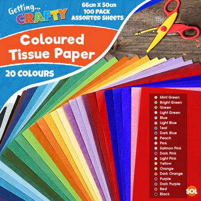 100pk Coloured Tissue Paper For Wrapping Gifts - 3
