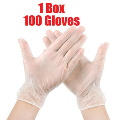 100pk Plastic Gloves Disposable Large - Kitchen Cooking Catering