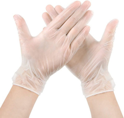 100pk Plastic Gloves Disposable Large - Kitchen Cooking Catering
