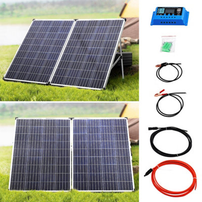 100W 12V Black Portable Folding Generate Power Solar Panel Kit with Adjustable Stand
