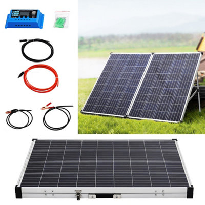 100W 12V Black Portable Folding Generate Power Solar Panel Kit with Adjustable Stand - 3