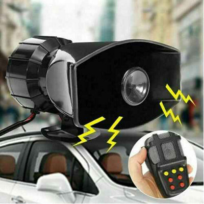 100W 12V car siren horn, 7-tone sound with built-in mic, PA speaker ...