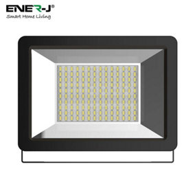 100W 6000K ENERJ Slim LED Floodlight Suitable for use both indoors and outdoors and available in black finish.