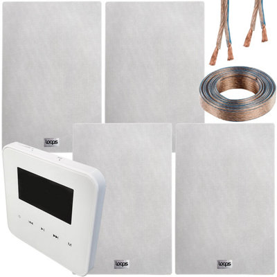 100W Bluetooth Wall Mounted Amplifier & 4x 140W Slim In Wall Speaker Kit