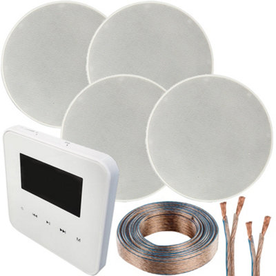 100W Bluetooth Wall Mounted Amplifier & 4x 70W Slim Ceiling Speaker Kit