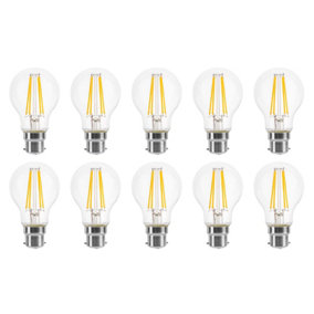 100w Equivalent LED Traditional Looking Filament Light Bulb A60 GLS B22 Bayonet 6.6w LED - Warm White - Pack of 10