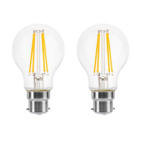 100w Equivalent LED Traditional Looking Filament Light Bulb A60 GLS B22 Bayonet 6.6w LED - Warm White - Pack of 2