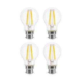 100w Equivalent LED Traditional Looking Filament Light Bulb A60 GLS B22 Bayonet 6.6w LED - Warm White - Pack of 4