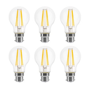 100w Equivalent LED Traditional Looking Filament Light Bulb A60 GLS B22 Bayonet 6.6w LED - Warm White - Pack of 6