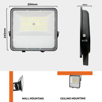 100W LED Floodlight, 13500 Lumens, IP65 Waterproof Outdoor Security ...