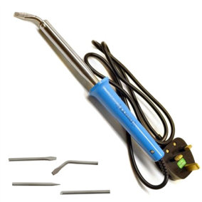 100W Soldering Iron 230v Electric Solder with Bent Tip & 4pc Replacement Ends