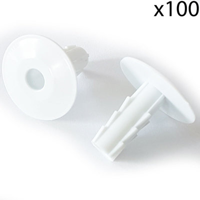 100x 8mm White Single Cable Bushes Feed Through Wall Cover Coaxial Hole ...