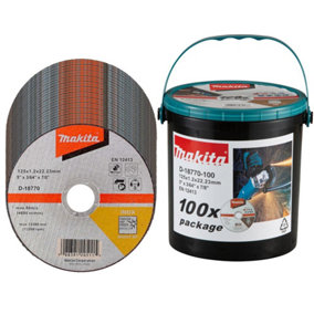 100x Makita D-18770 Fast Cutting Extra Thin Metal Grinder Disc 125mm 1.2 22.23mm