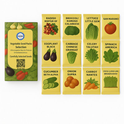 Damavandpro Vegetable Seed Pack 12 Varieties Grow Your Own Plants Carrot Lettuce Onion Gift Box from B&Q