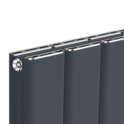1022mm x 600mm Double Aluminium Panel Radiator in Anthracite Grey ...