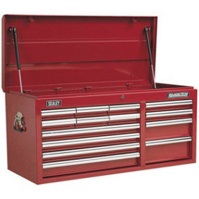 1025 x 435 x 490mm RED 14 Drawer Topchest Tool Chest Lockable Storage Cabinet