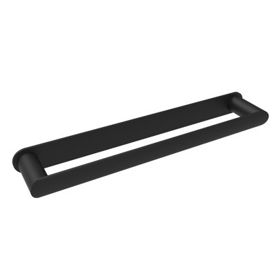 B&Q -  Matte Black Modern Round Towel Bar Rail Holder