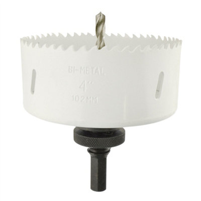 102mm HSS Hole Saw Holesaaw Bi Metal Blade Cutter Drill And Drill Adaptor Arbor