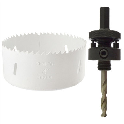 102mm HSS Hole Saw Holesaaw Bi-Metal Blade Cutter Drill And Drill Adaptor Arbor