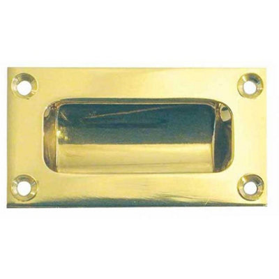 102mm Polished Brass Flush Pulls for Doors and Drawers - Recessed Door Handle