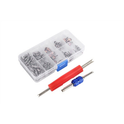 102pcs Assortment A/C R134a/R12 Refrigeration Tire Valve Stem Cores Tool Kit