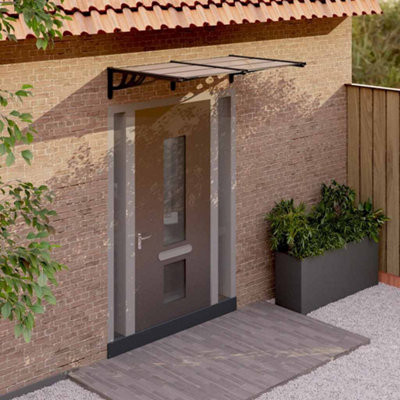 Berkfield Door Canopy Black 152.5X90 Cm Polycarbonate from B&Q