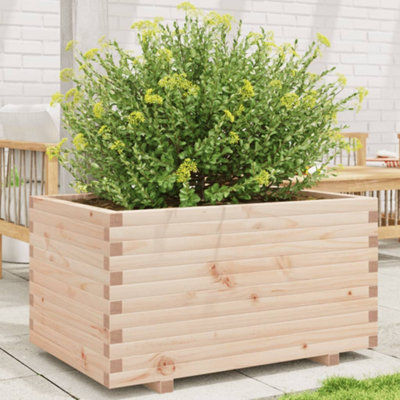 Berkfield Garden Planter 90X60X49.5 Cm Solid Wood Pine from B&Q