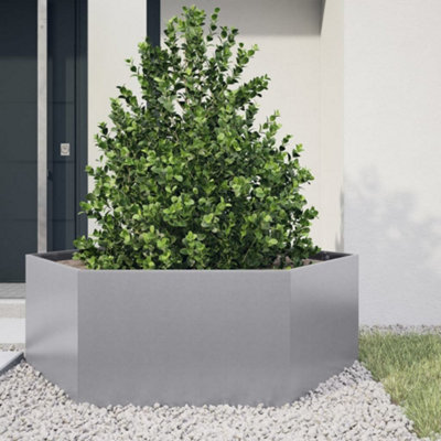 B&Q -  Garden Planter Hexagon 138X120X45 Cm Galvanized Steel