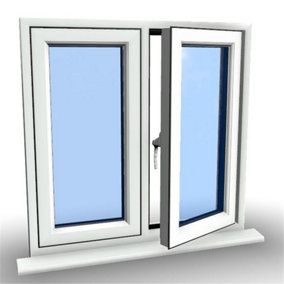 1045mm (W) x 1045mm (H) PVCu Flush Casement Window - 1 Right Opening Window - White Internal & External