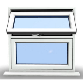 1045mm (W) x 1045mm (H) PVCu Flush Casement Window - 1 Top Opening Window - White Internal & External