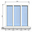1045mm (W) x 1045mm (H) PVCu StormProof Casement Window - 3 Panes Non Opening Window -  White Internal & External