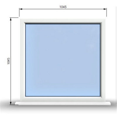 1045mm (W) x 1045mm (H) PVCu StormProof Window - 1 Non Opening Window - Toughened Safety Glass - White