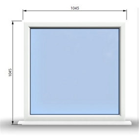 1045mm (W) x 1045mm (H) PVCu StormProof Window - 1 Non Opening Window - Toughened Safety Glass - White