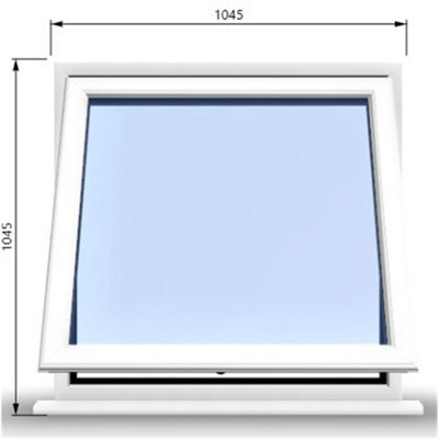 1045mm (W) x 1045mm (H) PVCu StormProof Window - 1 Opening Window- 70mm Cill - Chrome Handles - Toughened Safety Glass - White