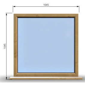 1045mm (W) x 1045mm (H) Wooden Stormproof Window - 1 Window (NON Opening) - Toughened Safety Glass