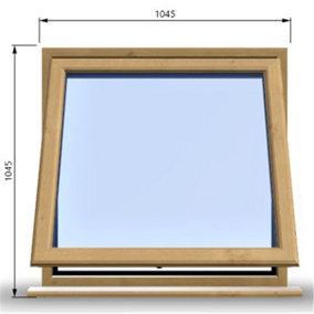 1045mm (W) x 1045mm (H) Wooden Stormproof Window - 1 Window (Opening) - Toughened Safety Glass
