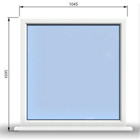 1045mm (W) x 1095mm (H) PVCu StormProof Window - 1 Non Opening Window - Toughened Safety Glass - White