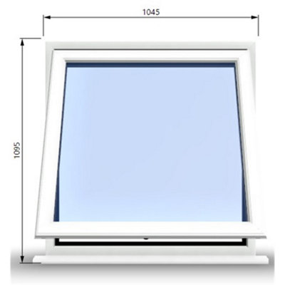 1045mm (W) x 1095mm (H) PVCu StormProof Window - 1 Opening Window- 70mm Cill - Chrome Handles - Toughened Safety Glass - White