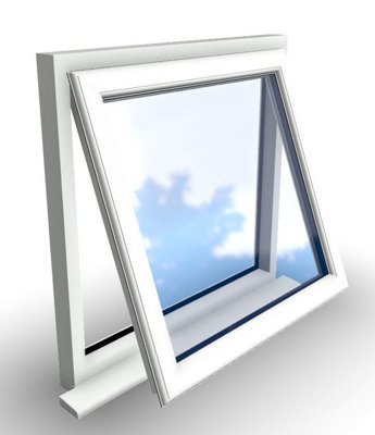 1045mm (W) x 1095mm (H) PVCu StormProof Window - 1 Opening Window- 70mm Cill - Chrome Handles - Toughened Safety Glass - White