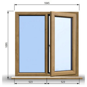 1045mm (W) x 1095mm (H) Wooden Stormproof Window - 1/2 Right Opening Window - Toughened Safety Glass