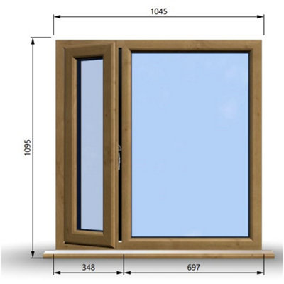 1045mm (W) x 1095mm (H) Wooden Stormproof Window - 1/3 Left Opening ...