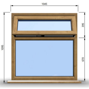 1045mm (W) x 1095mm (H) Wooden Stormproof Window - 1 Top Opening Window -Toughened Safety Glass