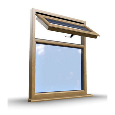 1045mm (W) x 1095mm (H) Wooden Stormproof Window - 1 Top Opening Window -Toughened Safety Glass - 8