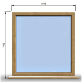 1045mm (W) x 1095mm (H) Wooden Stormproof Window - 1 Window (NON Opening) - Toughened Safety Glass