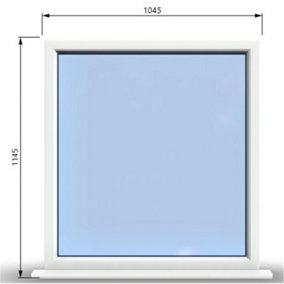 1045mm (W) x 1145mm (H) PVCu StormProof Window - 1 Non Opening Window - Toughened Safety Glass - White