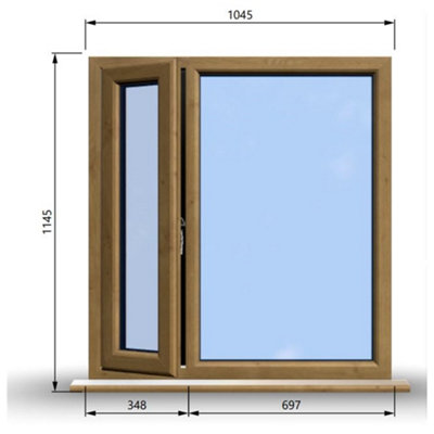 1045mm (W) x 1145mm (H) Wooden Stormproof Window - 1/3 Left Opening ...
